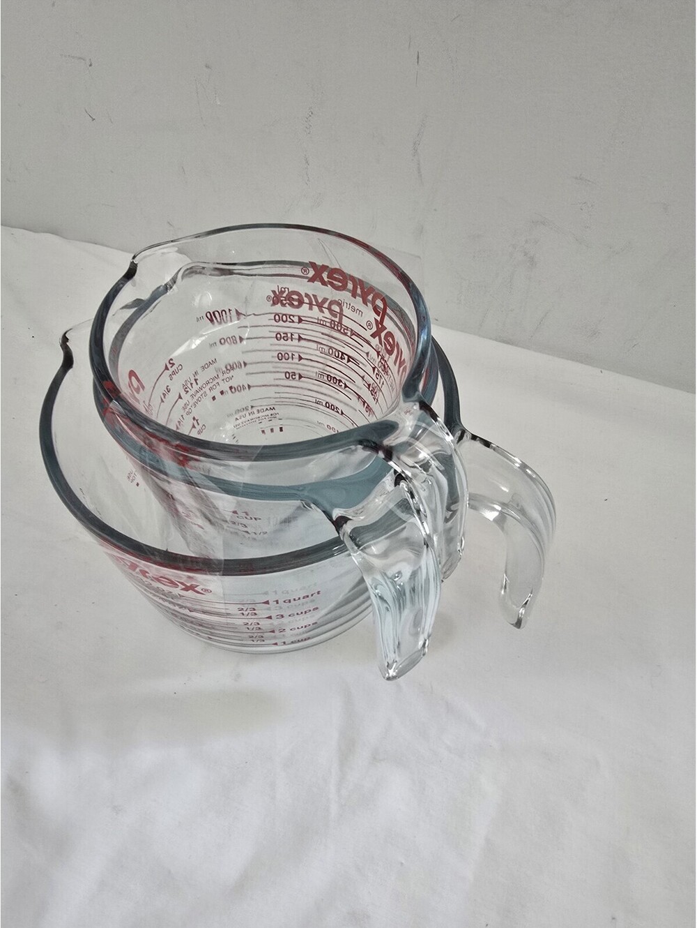 3 Pc. Anchor Hocking Glass Measuring Cup Set 32/16/8 Oz Microwave